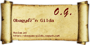 Obagyán Gilda névjegykártya
